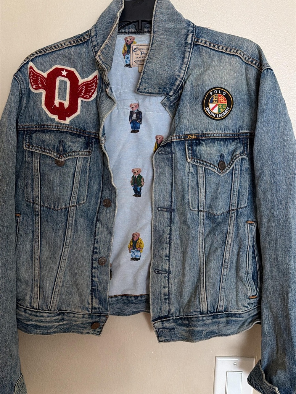 Ralph Lauren Light Blue Denim Jacket with Patch Details